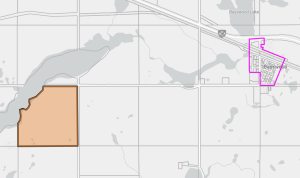 Map showing the location of the property location in relation to Basswood.