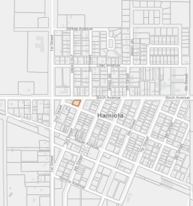 Image of a map with the property highlighted in the town of Hamiota.