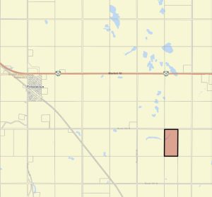 Image of the map of the subject property location approximately 4 miles southeast of Foxwarren, MB