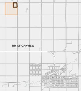 Image of the map of the subject property location approximately 3.5 km northwest of Rapid City, MB