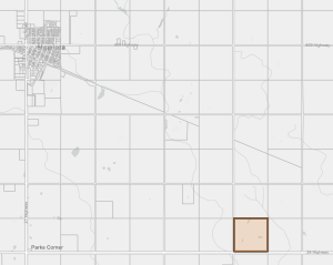 Map of the subject property in relationship to the town of Hamiota.