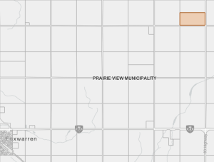 Map showing the subject property in relationship to the town of Foxwarren.
