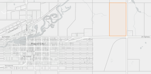 Map or Roll# 217800 in the Rural Municipality of Oakview relative to the town of Rapid City.