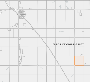 Map of the subject property in relation to the town of Foxwarren.